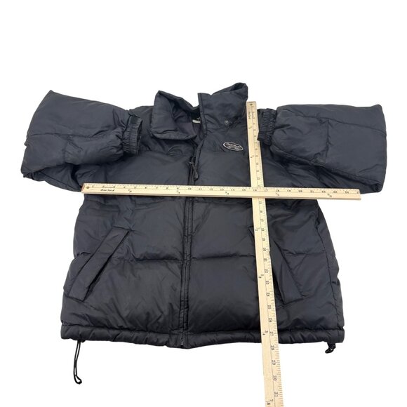 Eddie Bauer Ebtek Mens Goose Down Puffer Jacket Black S/P Nylon Winter Coat - Picture 3 of 4